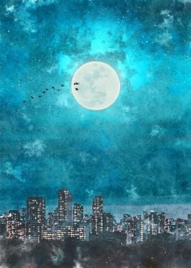 Watercolor Moon