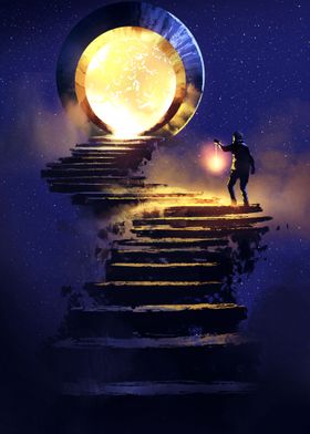 the steps to the moon