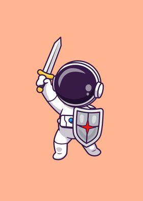 Astronaut warrior holding