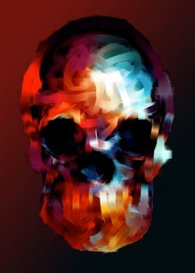 Colourful skull painting