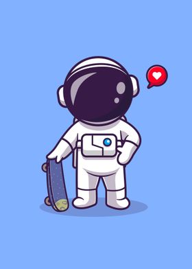 Cute astronaut playing