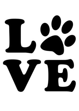 Love Paw Print Cat Lovers