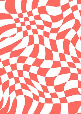 Red Checkered Wave Warp