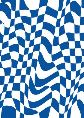 Blue Checkered Wave Warp