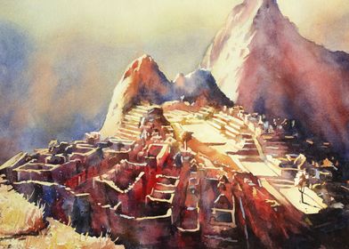 Machu Picchu artwork Peru
