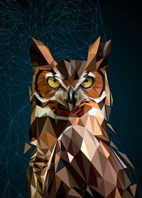 BUBO OWL LOWPOLY ART