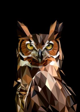 BUBO OWL LOWPOLY ART