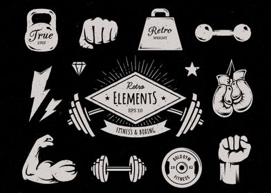 Retro Fitness Elements
