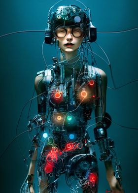 Woman cyborg build