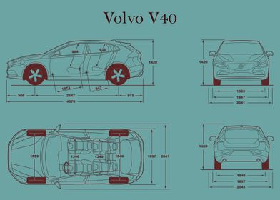 Volvo V40 2018 Blueprint