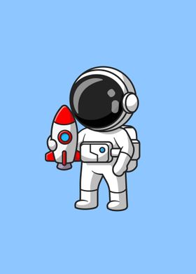 Cute astronaut holding