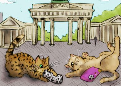 Cats + Brandenburg Gate