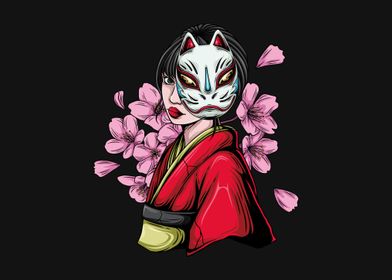 Geisha illustration poster