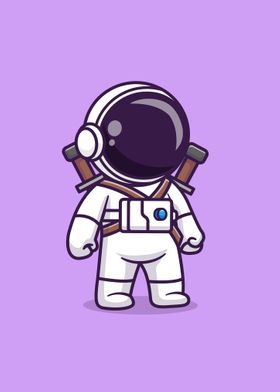 Cute astronaut with sword