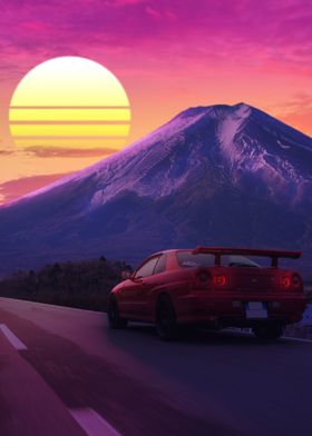 Sunset in Fuji