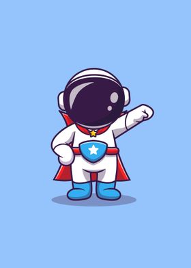 Cute astronaut super hero