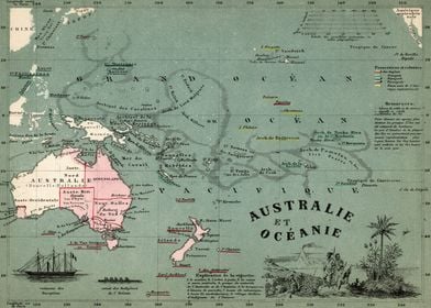 map of Australia and Ocean