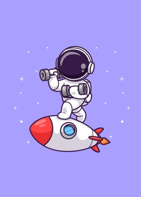 Cute astronaut lifting