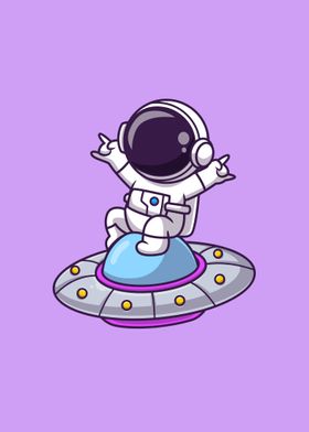 Astronaut sitting on ufo