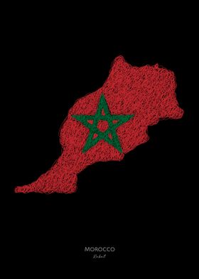 Morocco Rabat Flag Map