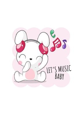 cute bunny with music