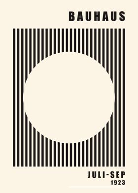 Poster Bauhaus circle whit