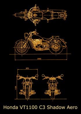 Honda VT1100 3 Shadow Aer