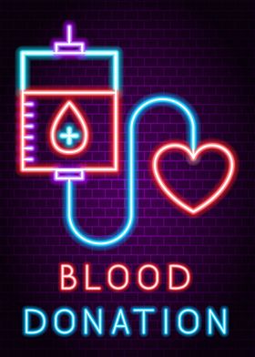 Blood donation Neon