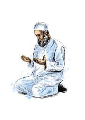 Muslim man praying