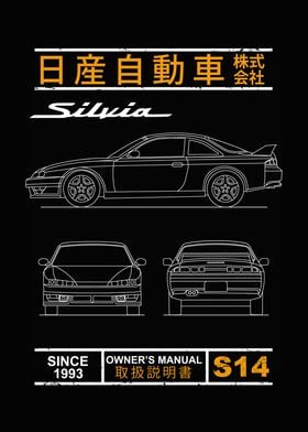 Blueprint of Silvia S14