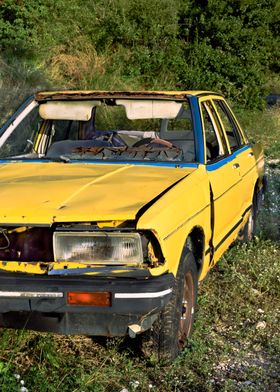 Old yellow car 