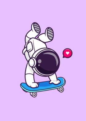 Cute astronaut playing