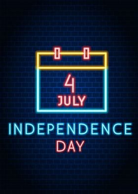 Independence Day Neon