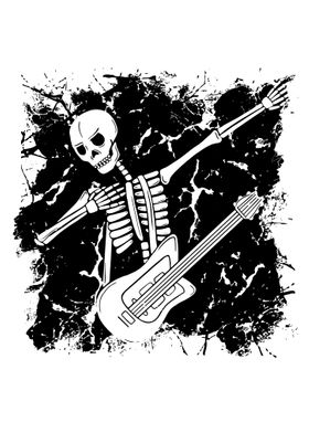 dabbing guitarist skeleton