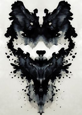 Wolf Black Watercolor Art