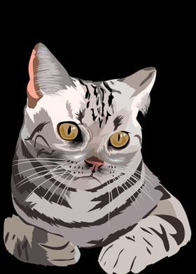 pet cat in vector style