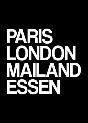 Essen Paris London Mailand