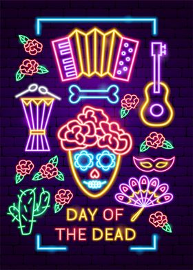 Day Of The Dead Neon 