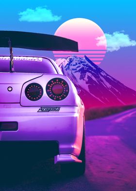 Nissan GTR Vaporwave 