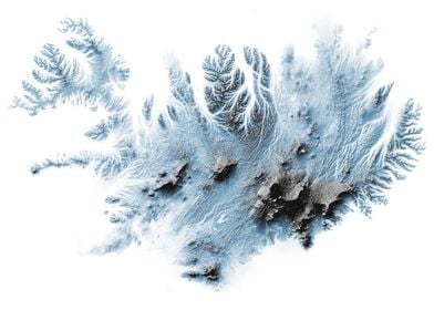 Iceland Map relief 3D