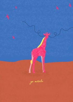 Go Outside Pink Giraffe