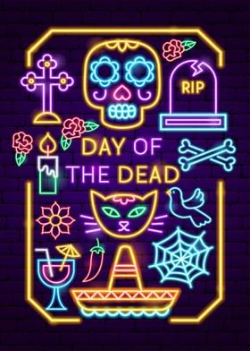 Day Of The Dead Neon