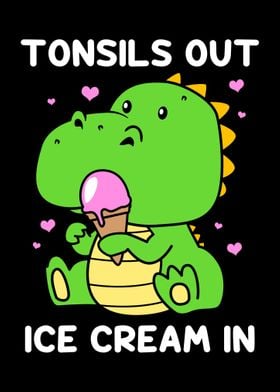 Dinosaur Eating Ice Cream