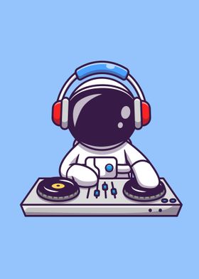 Astronaut playing DJ