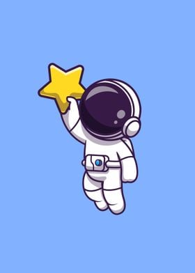 Astronaut holding star