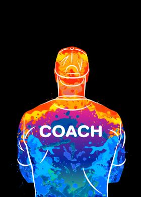 Sports coach in watercolor