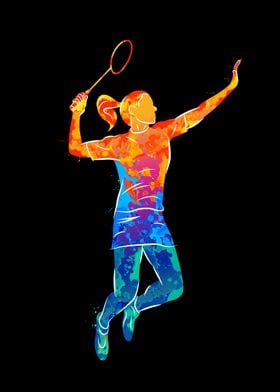 Woman badminton player