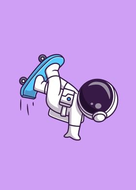 Cute astronaut playing