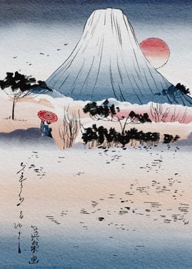 Vintage Japanese Fuji Art