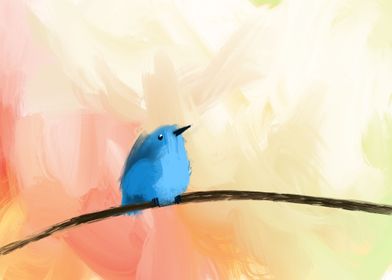 Abstract blue bird